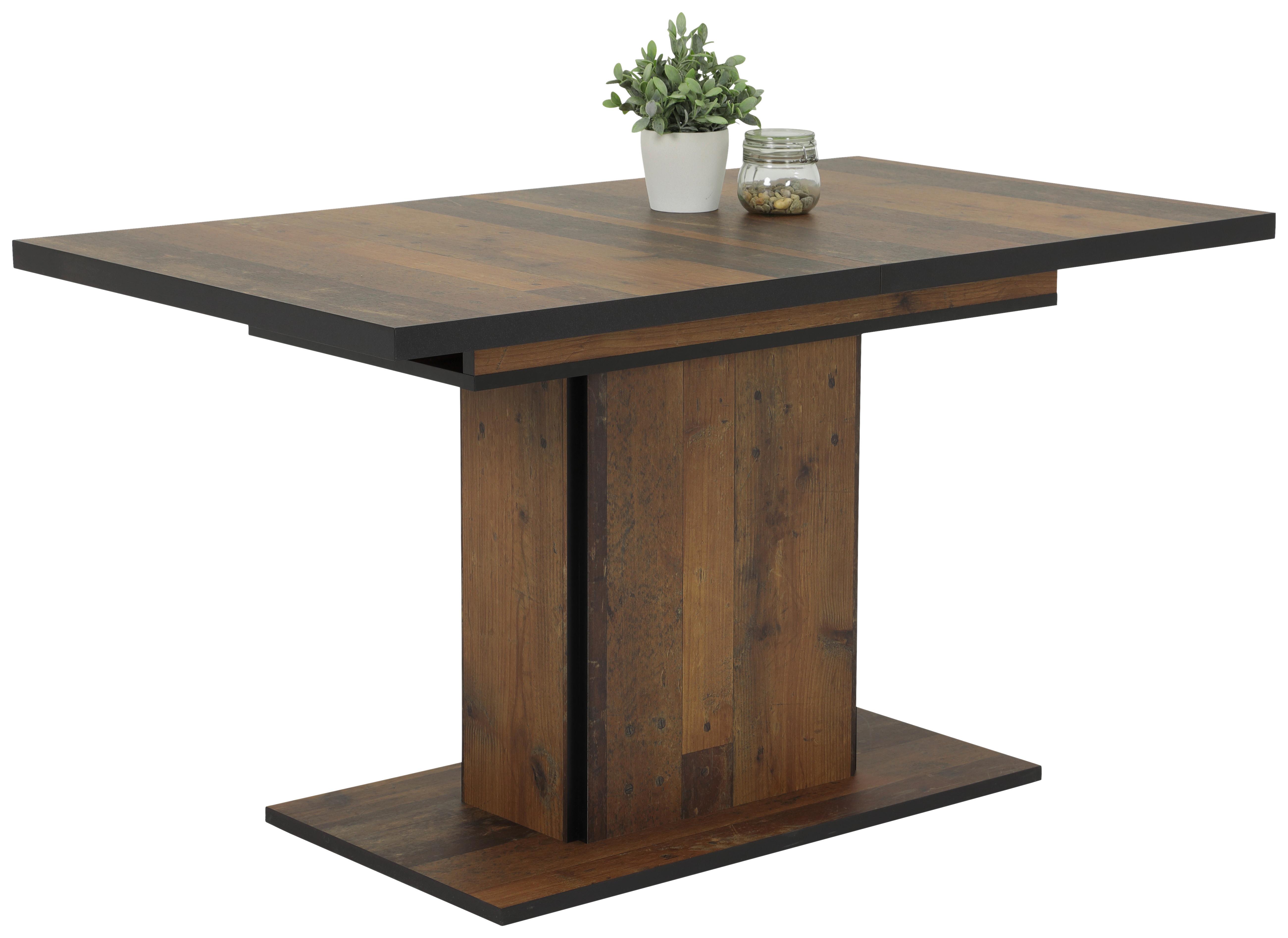 Esstisch Ariana T  120-160x80 cm Dunkelbraun/Schwarz