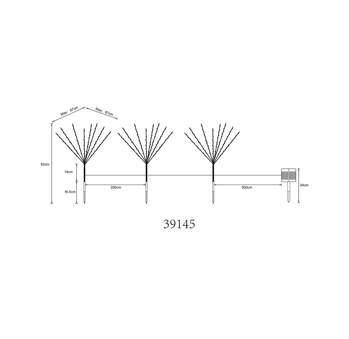 Solarleuchte Braun 120xled H: 62 cm - Braun, Basics, Kunststoff (900/62cm) - Globo