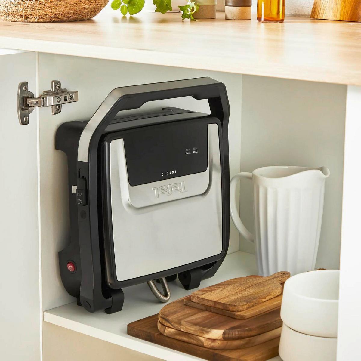 ELEKTROGRILL 2000W, Antihaftbeschichtung - Schwarzchrom, Basics, Metall (33,7/36,6/13,2cm) - Tefal