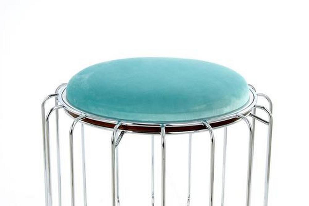 Beistelltisch/pouf 2 In 1 Comfortable Silber/mint - Silberfarben/Mintgrün, Basics, Glas/Holzwerkstoff (50/50/45cm) - Kayoom