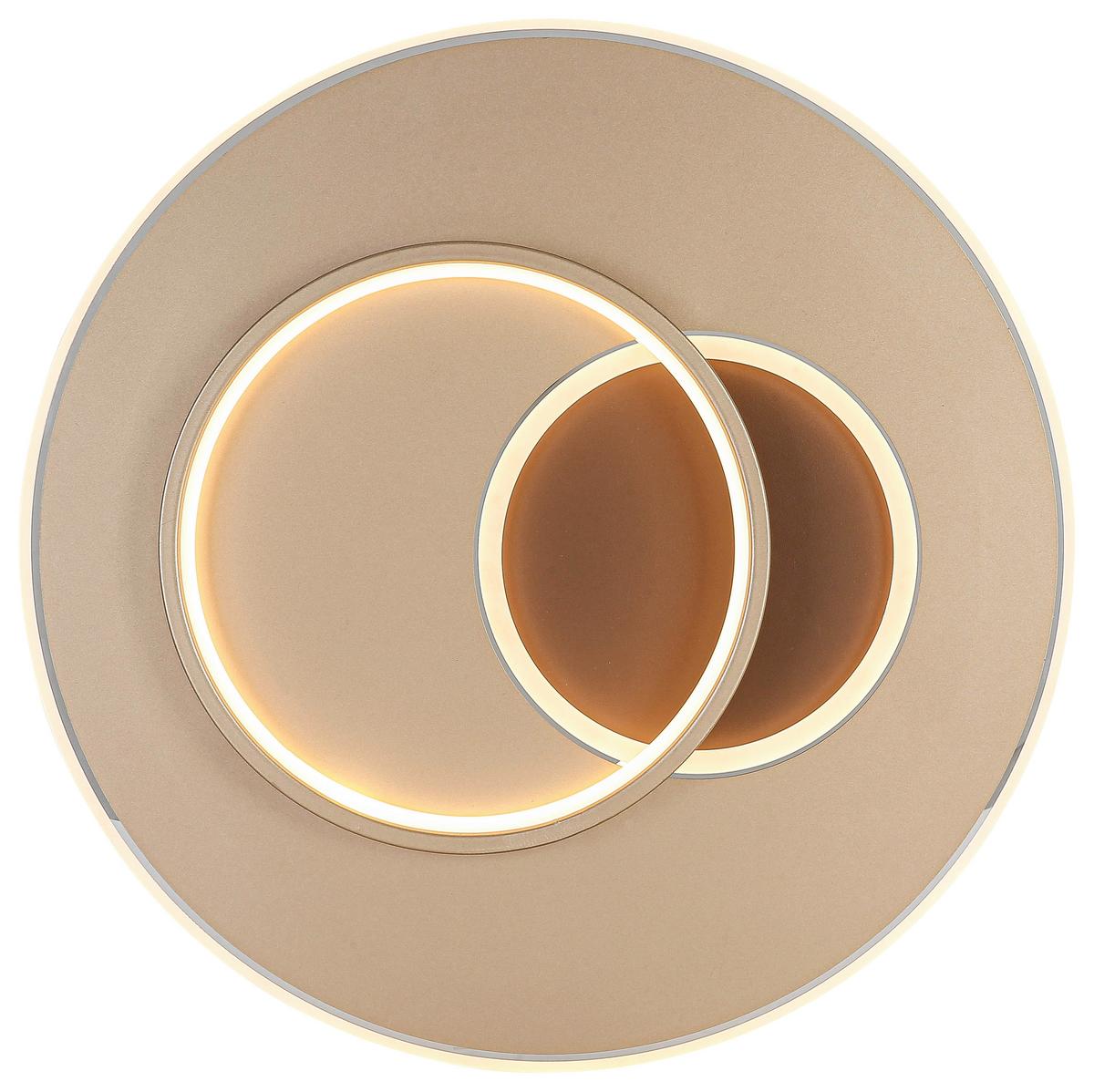 Led-deckenleuchte Lejla Ø 50 Cm - Chromfarben/Mokka, MODERN, Kunststoff/Metall (50/7cm) - Luca Bessoni