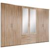 Drehtürenschrank Mit Spiegel + Laden 270cm Ben, Eiche Dekor - Sonoma Eiche, KONVENTIONELL, Glas/Holzwerkstoff (270/210/58cm) - MID.YOU