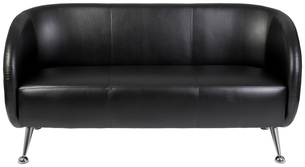 3-Sitzer-Sofa St. Lucia Schwarz - Chromfarben/Schwarz, MODERN, Textil (168/85/58cm) - MID.YOU