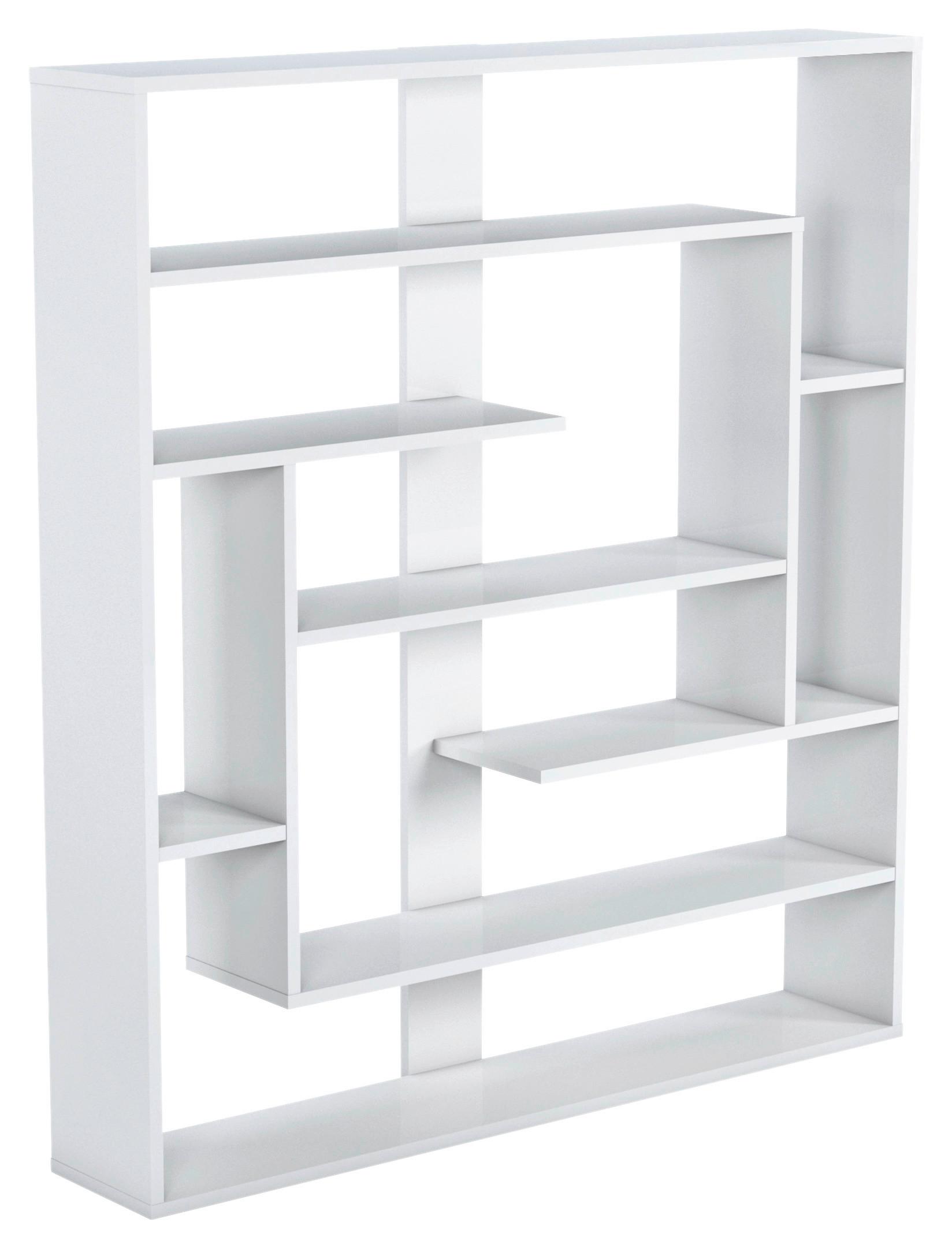 Regal Poseidon Standregal - Weiß, Design, Holzwerkstoff (114/132/22cm) - Livetastic