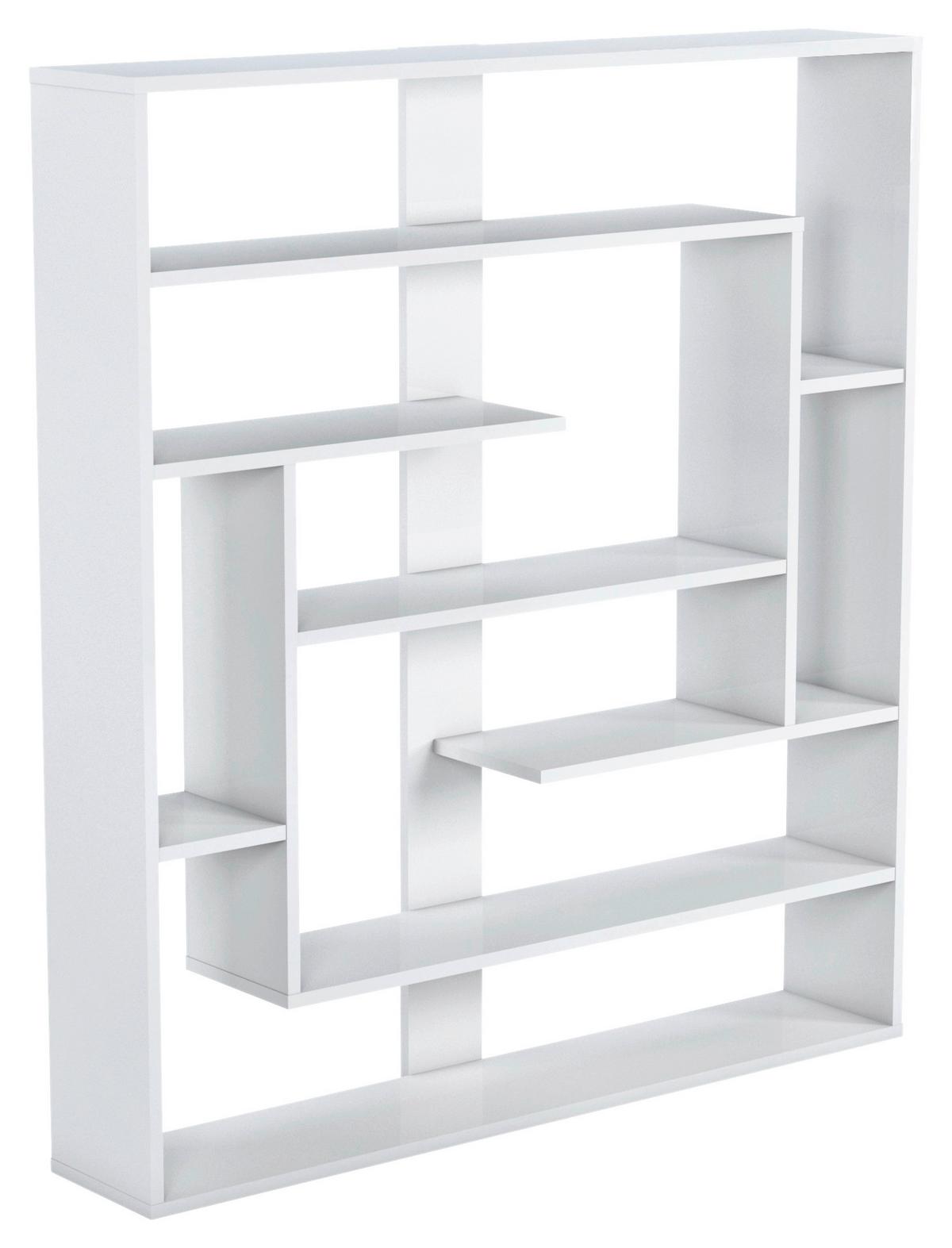 Regal Poseidon Standregal - Weiß, Design, Holzwerkstoff (114/132/22cm) - Livetastic