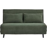 Rozkládací pohovka NIGHT-140, zelený manšestr, max. 240 kg - černá/zelená, Moderní, dřevo/textil (141/80/91cm) - Mömax