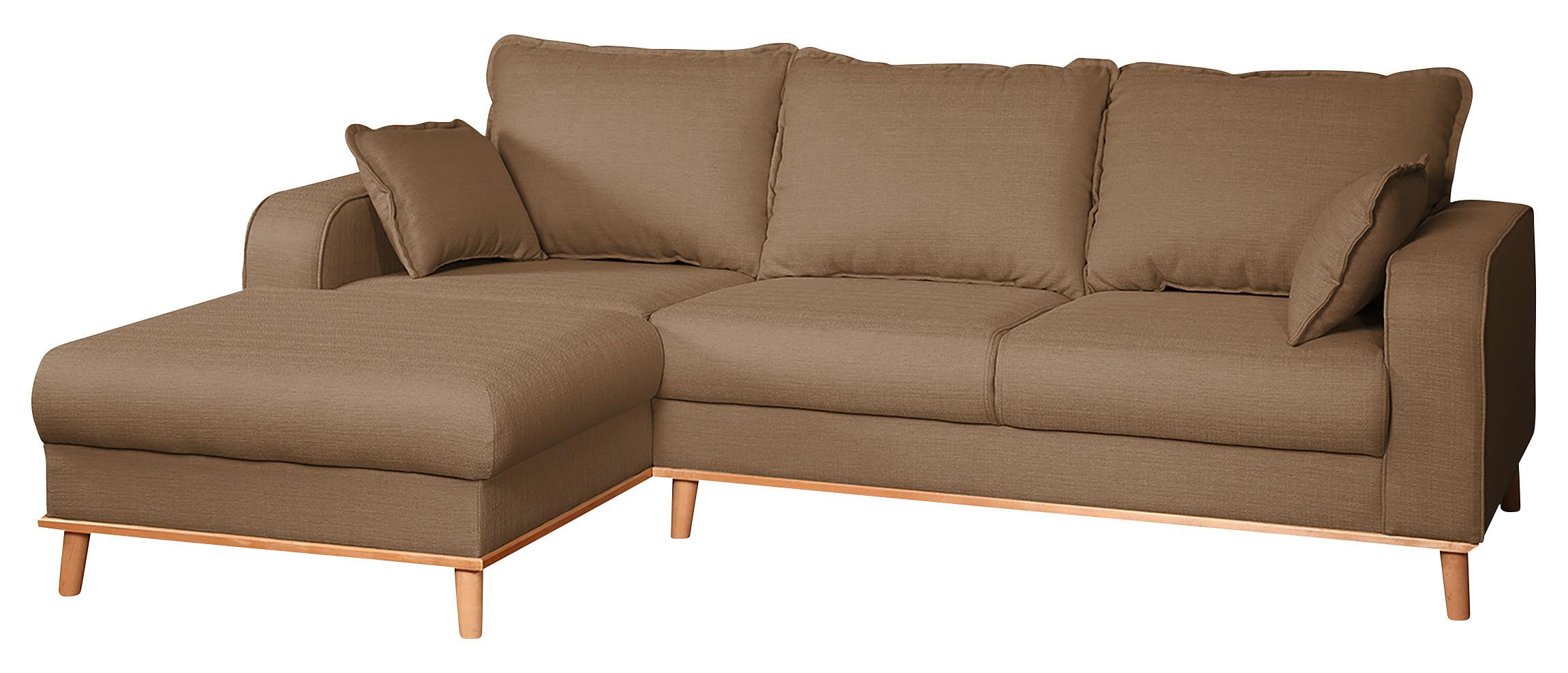 Ecksofa Beata Hellbraun S: 150x230 cm - Wengefarben/Hellbraun, Design, Textil (150/230cm) - Livetastic