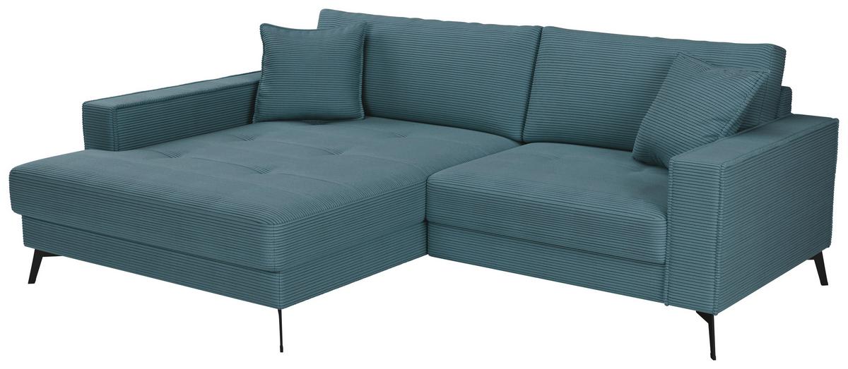 Ecksofa Ted Blaugrün S: 174x228 Cm - Blau/Schwarz, Trend, Textil (174/228cm)