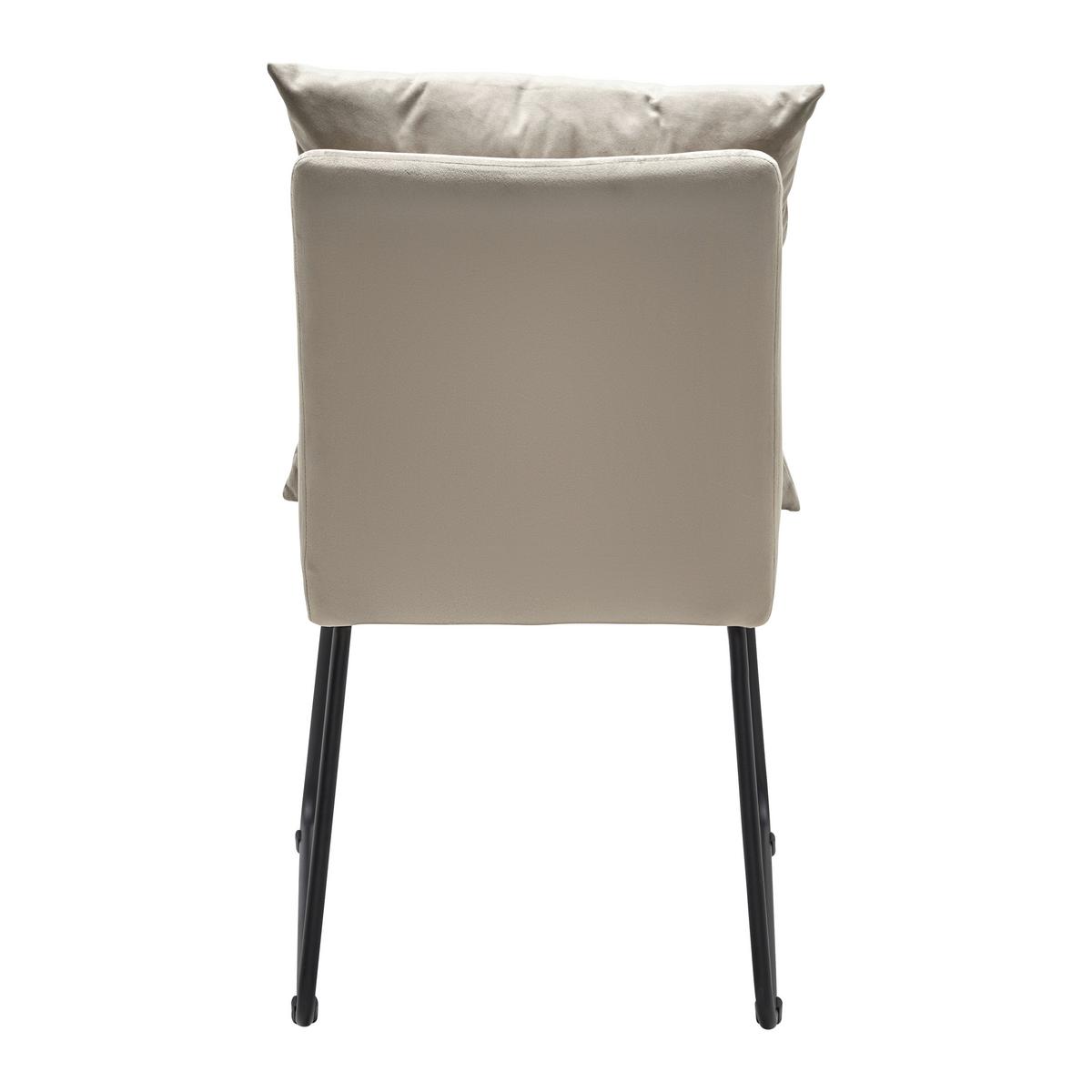 Stolička zo zamatu Bono - sivohnedá - čierna/taupe, Modern, kov/drevo (44/90/58cm) - P & B