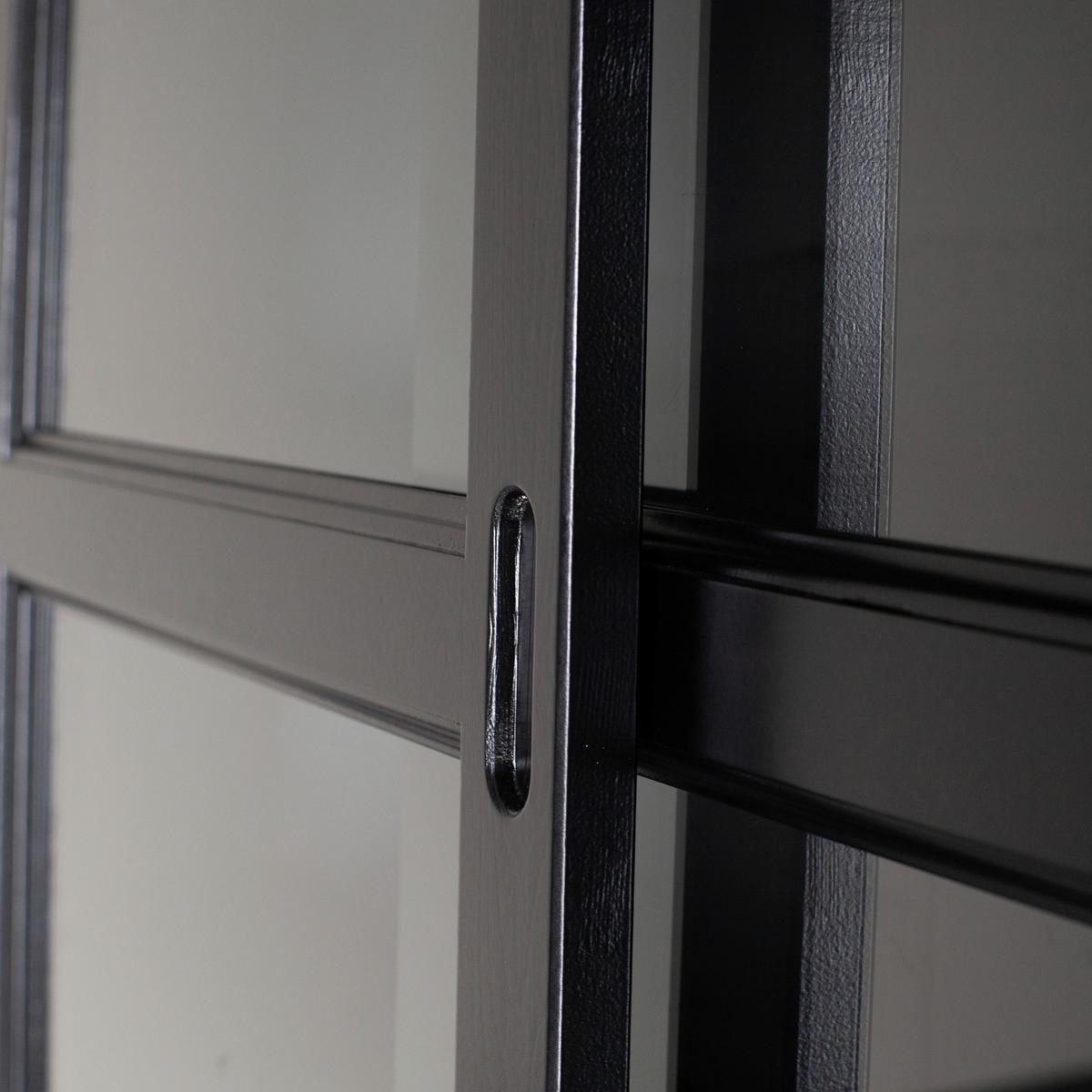 Vitrine Lagos Schwarz B: 166 Cm - Schwarz, Design, Glas/Holz (166/214/48cm) - Livetastic