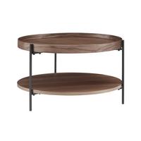 Couchtisch Walnussfarben B: 69 Cm - Walnussfarben/Schwarz, Design, Holzwerkstoff/Metall (69/69/39cm) - Livetastic