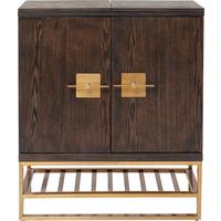 Barschrank Osaka - Messingfarben/Braun, Trend, Holzwerkstoff/Metall (107/91,5/49cm) - Kare-Design