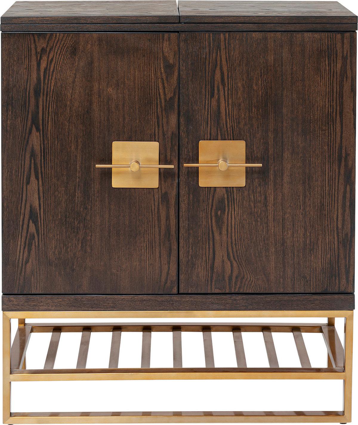 Barschrank Osaka - Messingfarben/Braun, Trend, Holzwerkstoff/Metall (107/91,5/49cm) - Kare-Design