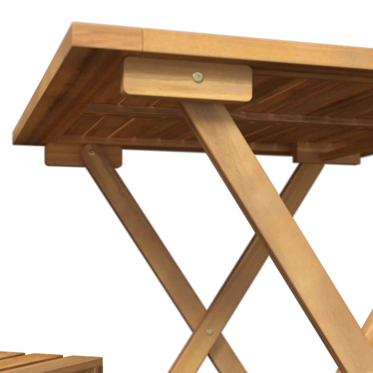 Balkonset Capri - Naturfarben/Akaziefarben, MODERN, Holz (60/60/74cm) - Beldano