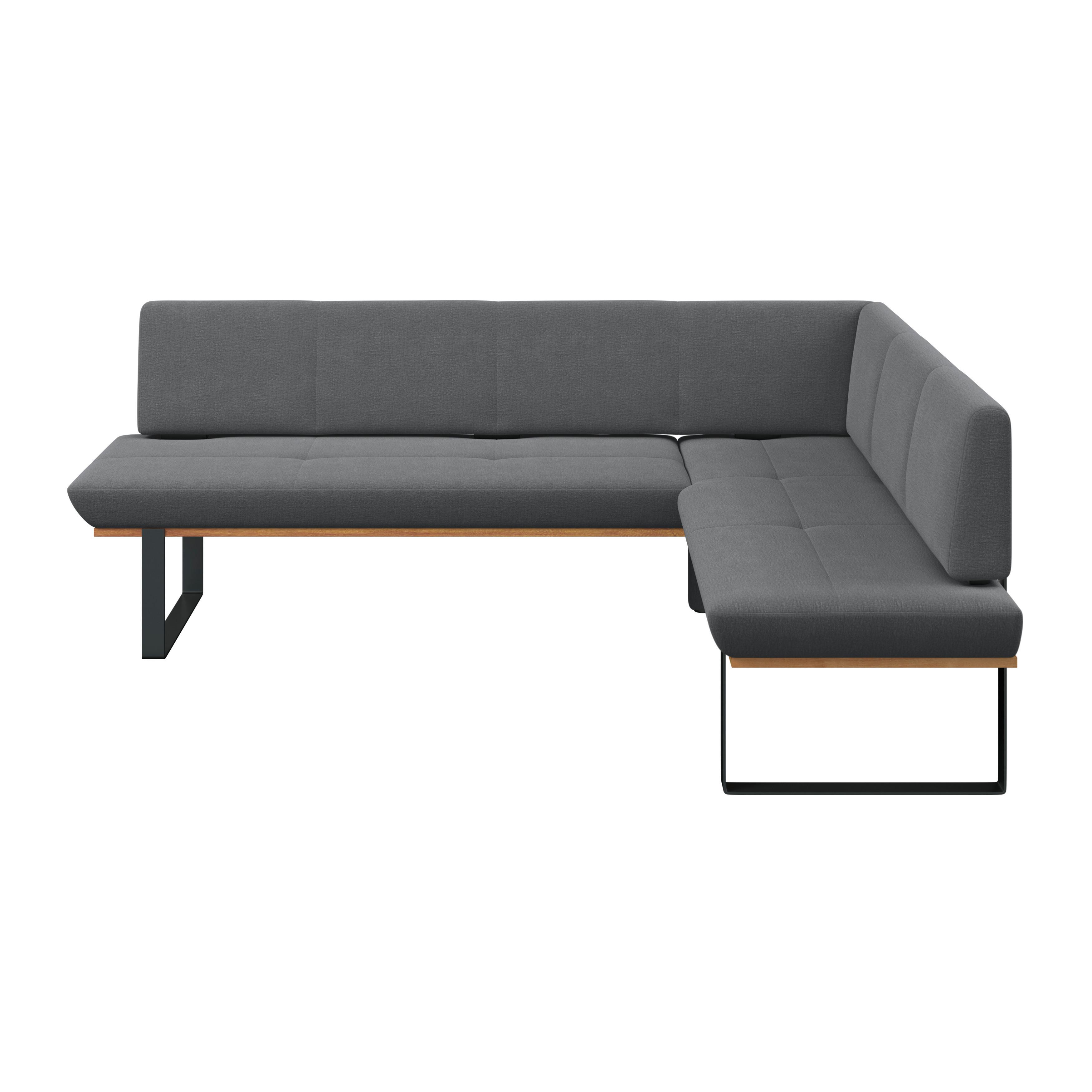 Eckbank Tristan Webstoff schwarz,S:245x195cm - Schwarz, MODERN, Holz/Textil (245/195cm) - James Wood