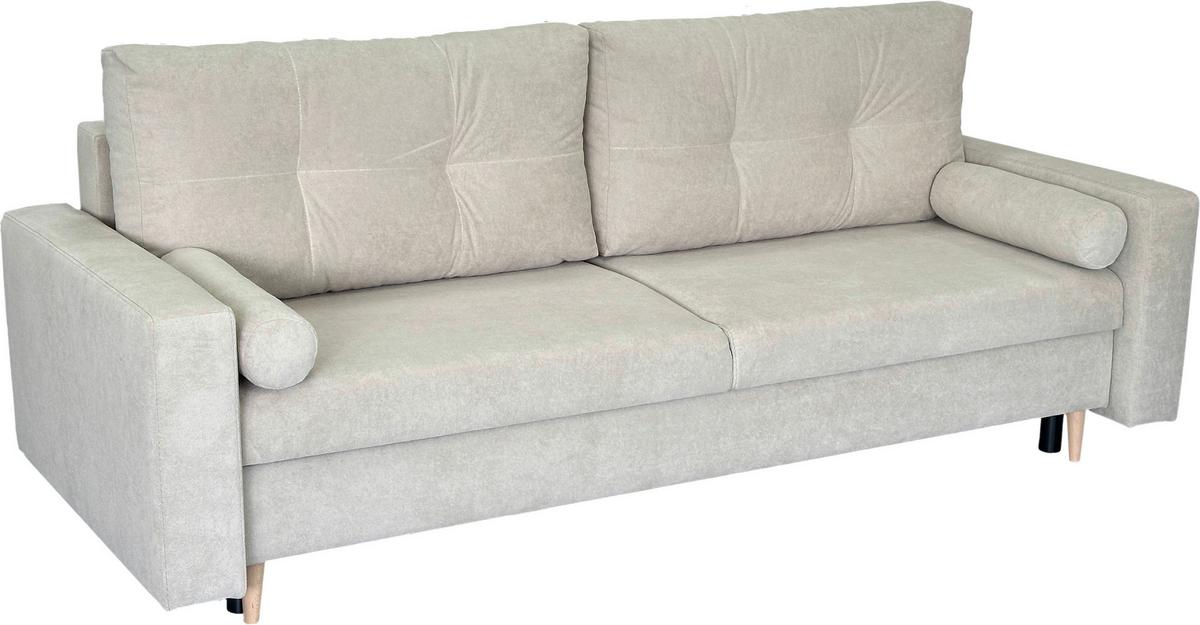 3-sitzer-sofa Mit Schlaffunktion Torenta B:220cm - Beige/Schwarz, Design, Textil (220/96/98cm) - MID.YOU