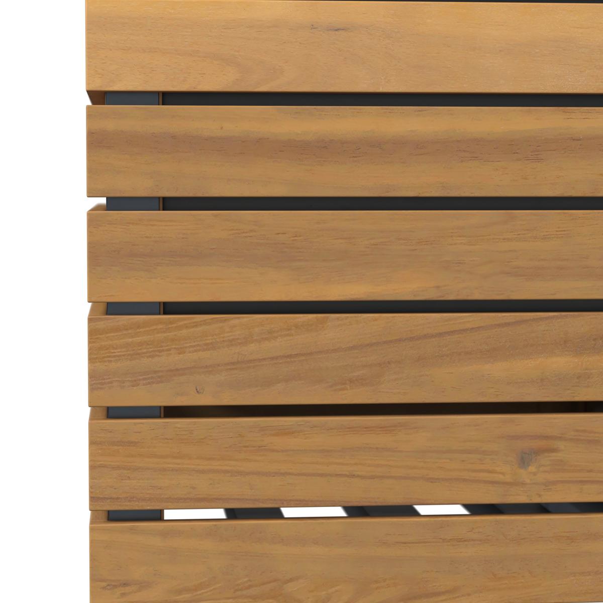 VYSOKÝ ZÁHON MARLO - čierna/farba akácie, Modern, kov/drevo (35/41/35cm) - Bessagi Garden