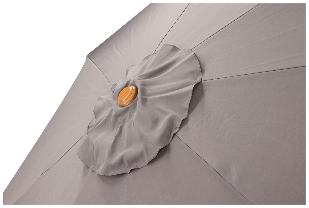 Sonnenschirm Ixos DM: 300cm H: 244cm Grau - Grau, KONVENTIONELL, Holz/Textil (300/244cm) - Gardenson
