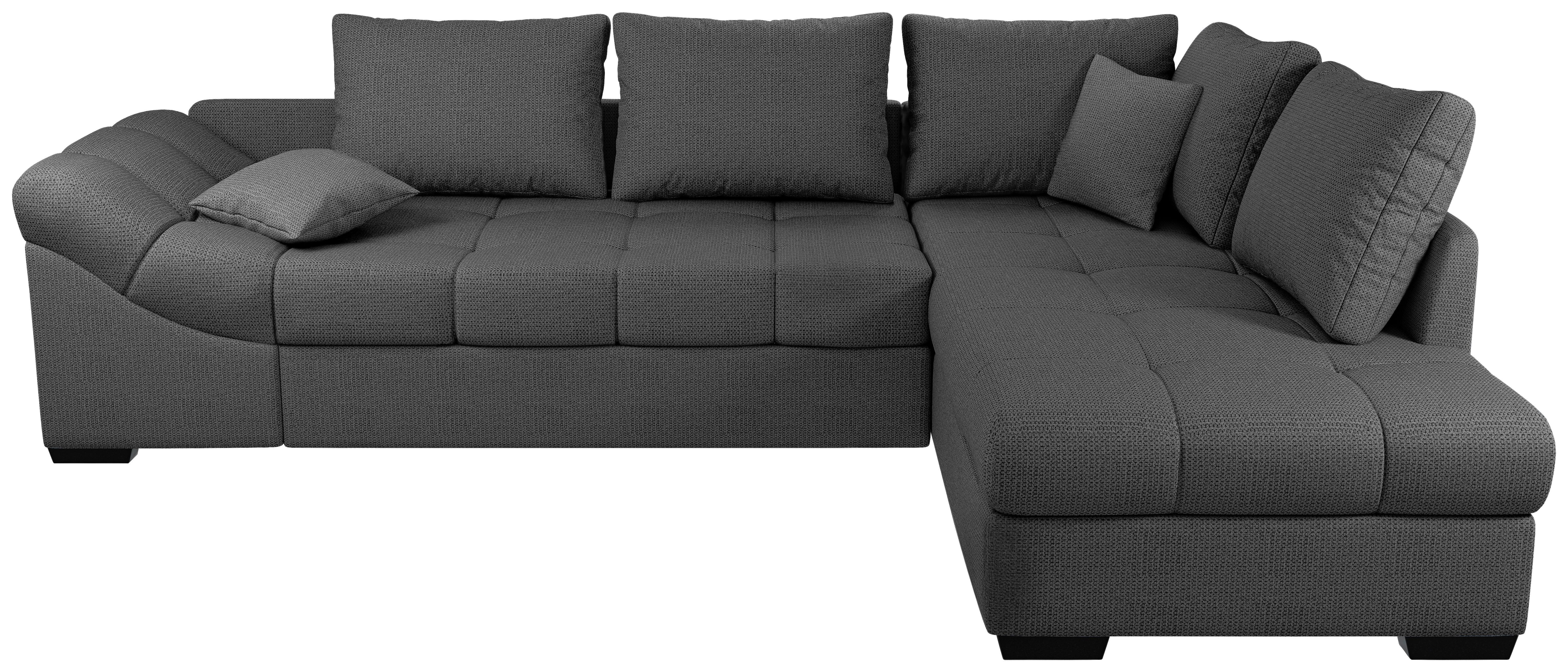 Eckschlafsofa Alvito Anthrazit S: 298x202 Cm - Anthrazit/Schwarz, MODERN, Textil (298/202cm) - MID.YOU