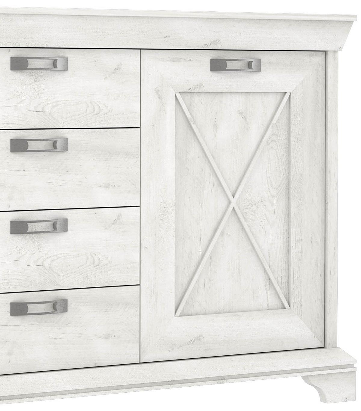 Sideboard B: 178,3 cm Kashmir, Pinienfarben/Weiß - Weiß/Pinienfarben, ROMANTIK / LANDHAUS, Holzwerkstoff/Kunststoff (178,3/95,9/48,2cm) - MID.YOU