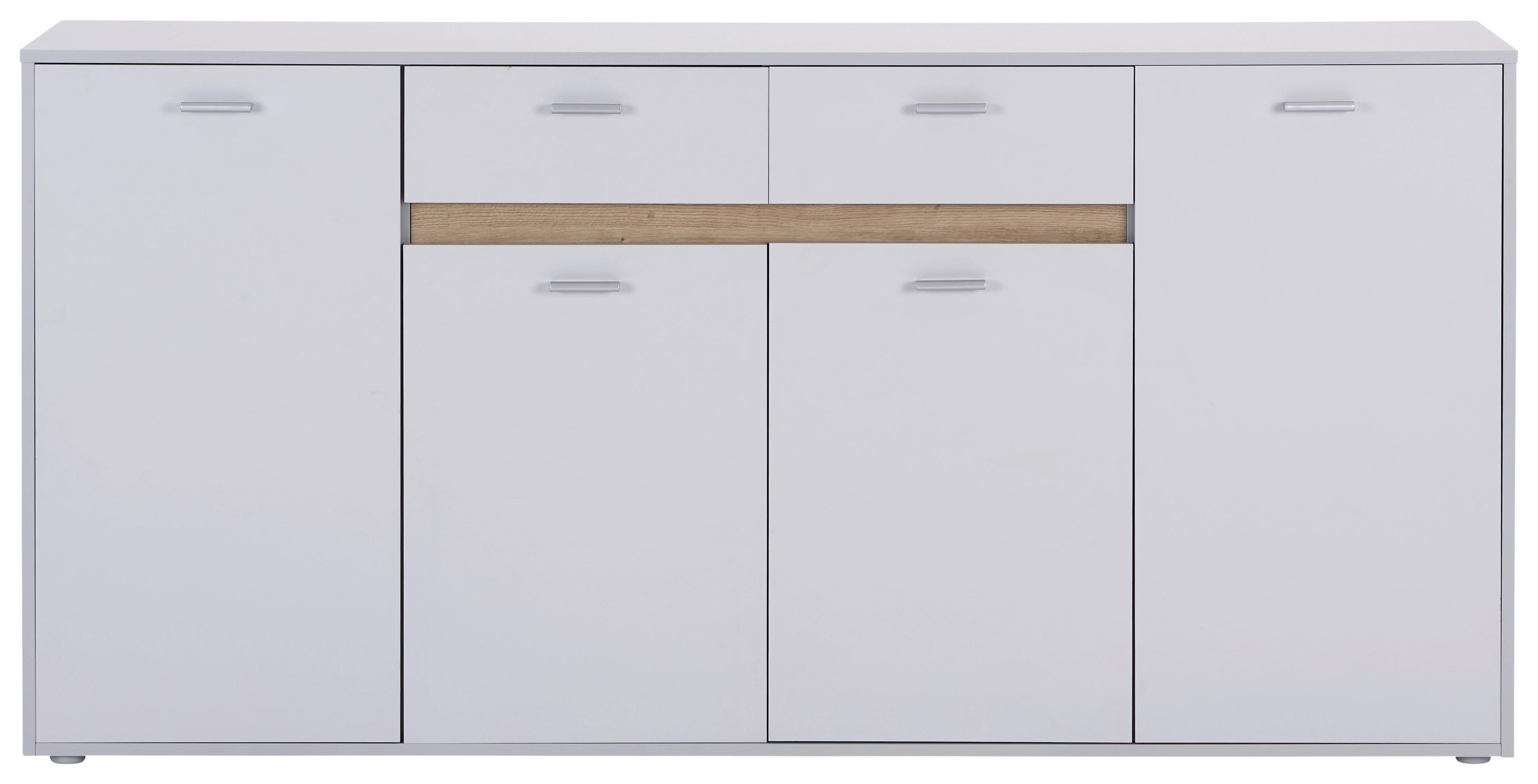 Kommode mit Bügelgriff B: 183,4 cm Slot 4t Hellgrau - Hellgrau, MODERN, Holzwerkstoff (183,4/90/40cm)