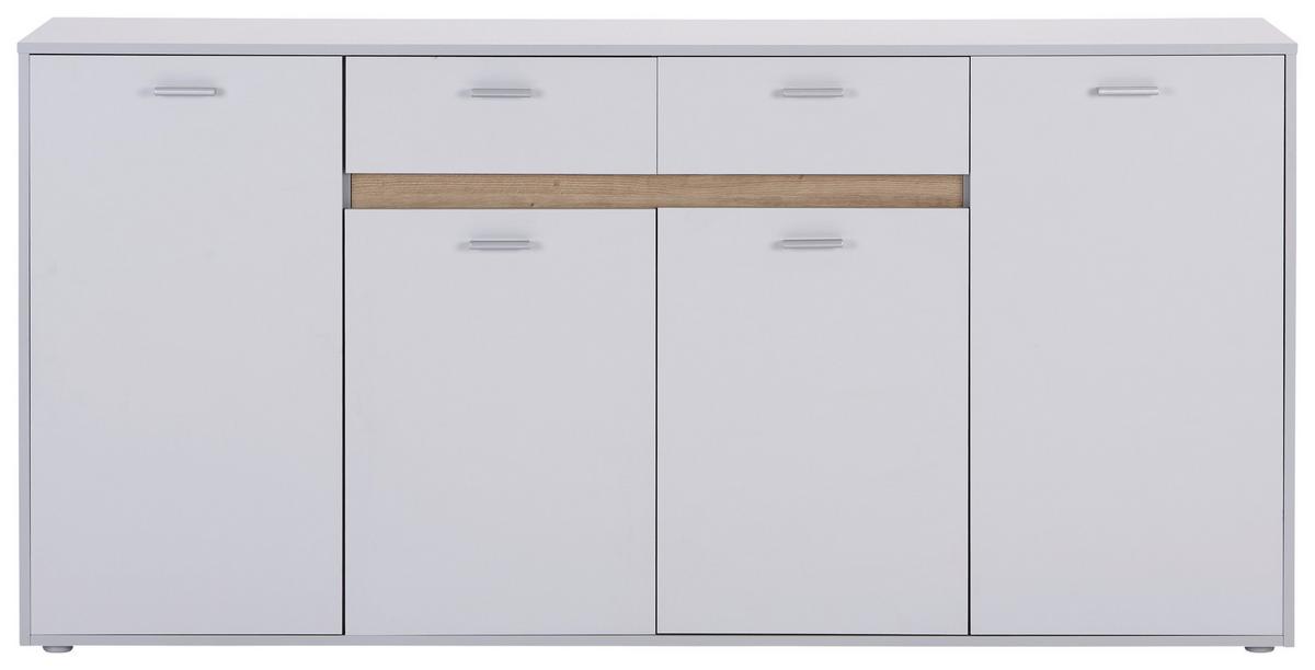 Kommode mit Bügelgriff B: 183,4 cm Slot 4t Hellgrau - Hellgrau, MODERN, Holzwerkstoff (183,4/90/40cm)