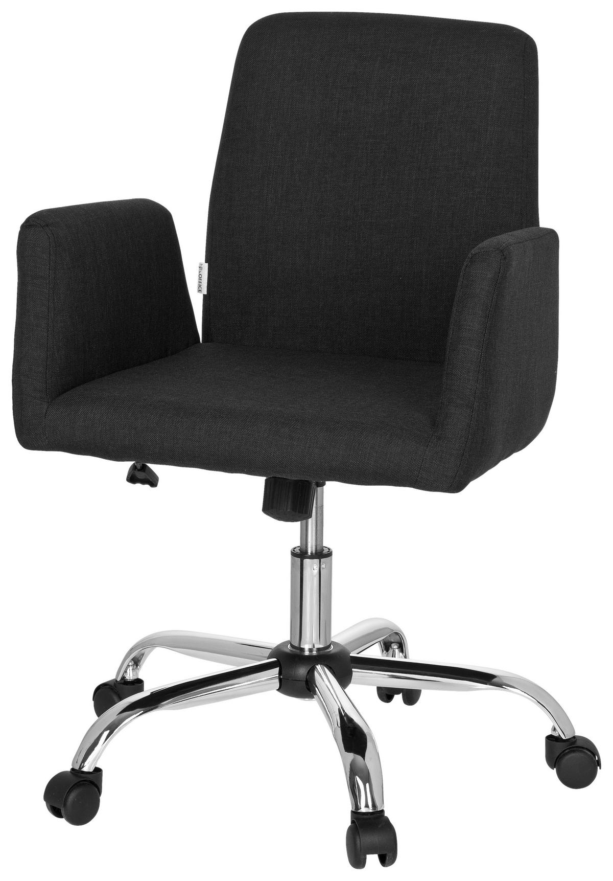 Drehstuhl Flow Schwarz - Chromfarben/Schwarz, MODERN, Kunststoff/Textil (54/95/44cm) - MID.YOU