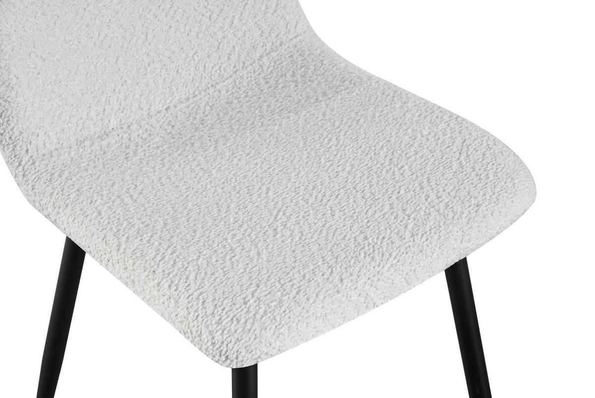 Esszimmerstuhl Narvik Weiß Echtholz Beine - Schwarz/Weiß, MODERN, Holz/Textil (43/86/54,5cm) - MID.YOU