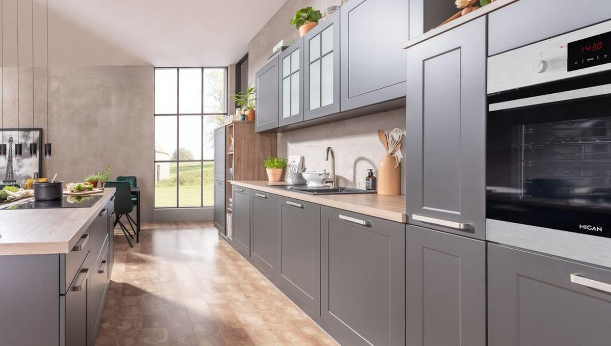 Einbauküche Ip4250 Frei Planbar Modernes Design - Eichefarben/Anthrazit, MODERN, Holzwerkstoff - Impuls