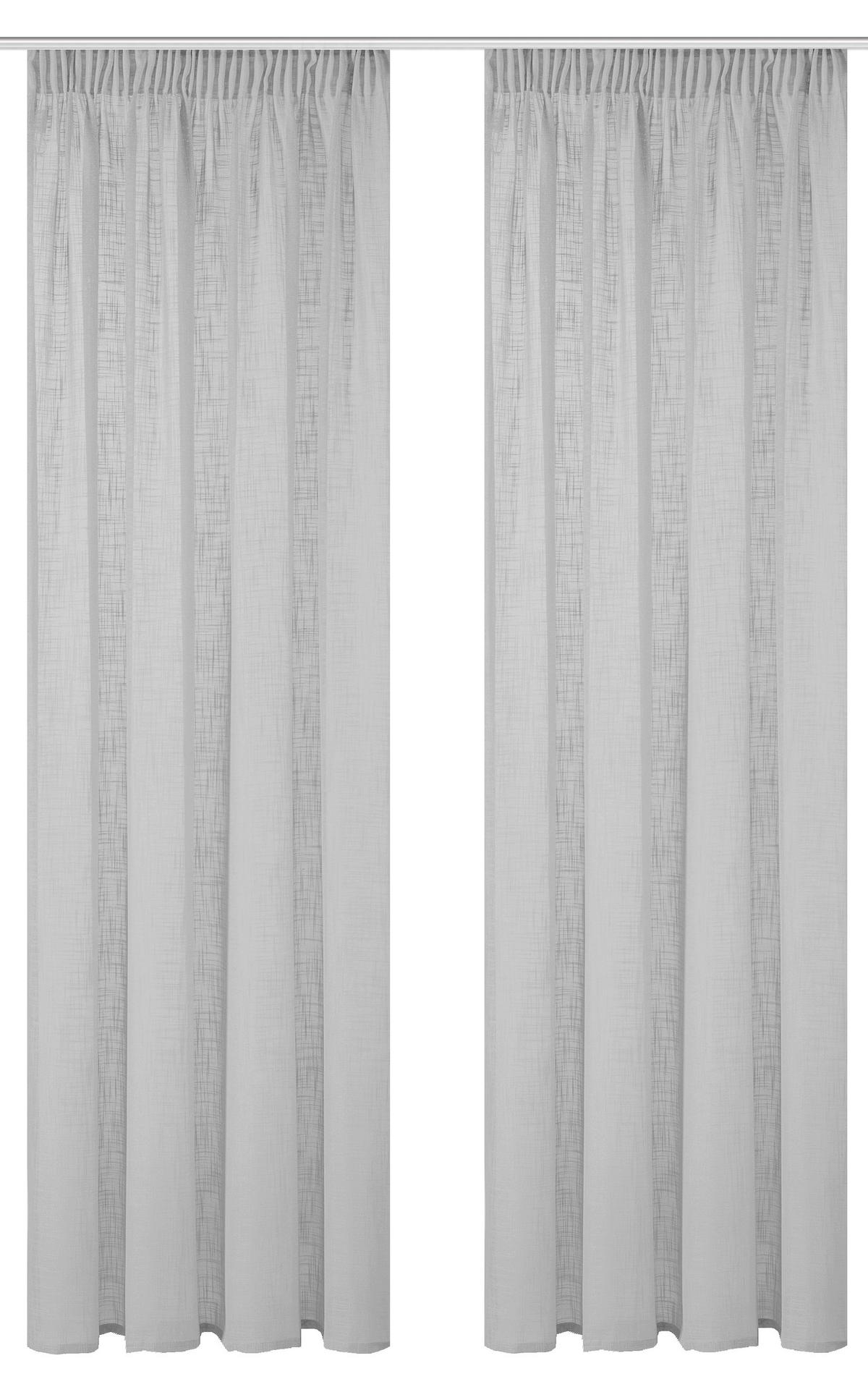 Fertigvorhang Softy 2er Set - Grau, Basics, Textil (140/225cm)