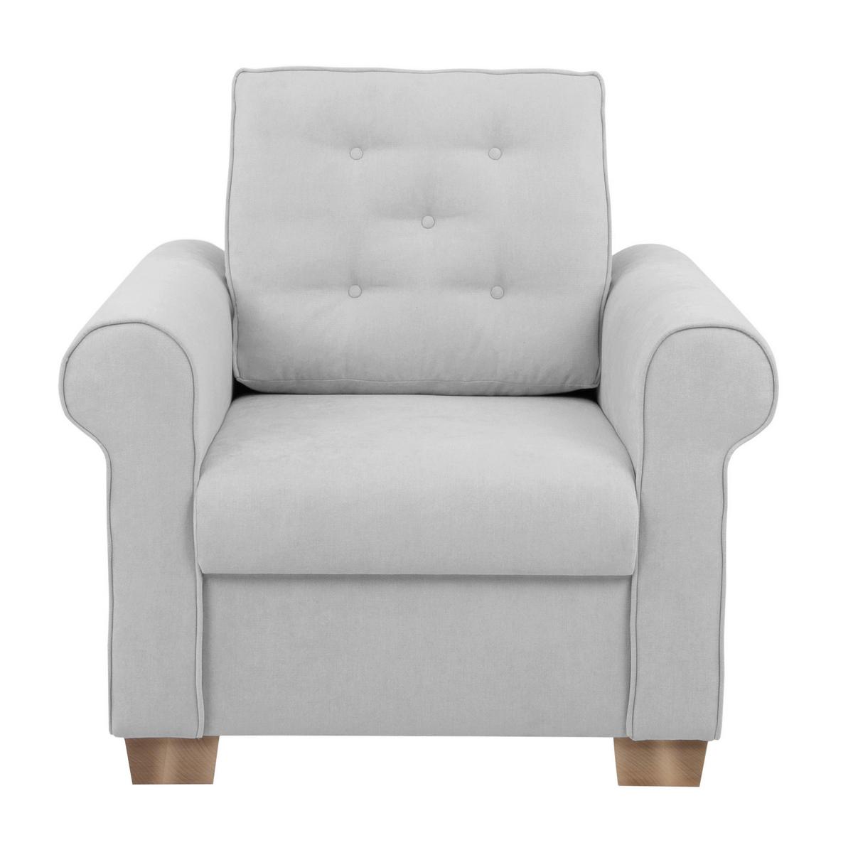 Sessel Arles, Hellgrau 20 B: 93 Cm - Buchefarben/Hellgrau, Design, Textil (93/89/82cm) - MID.YOU