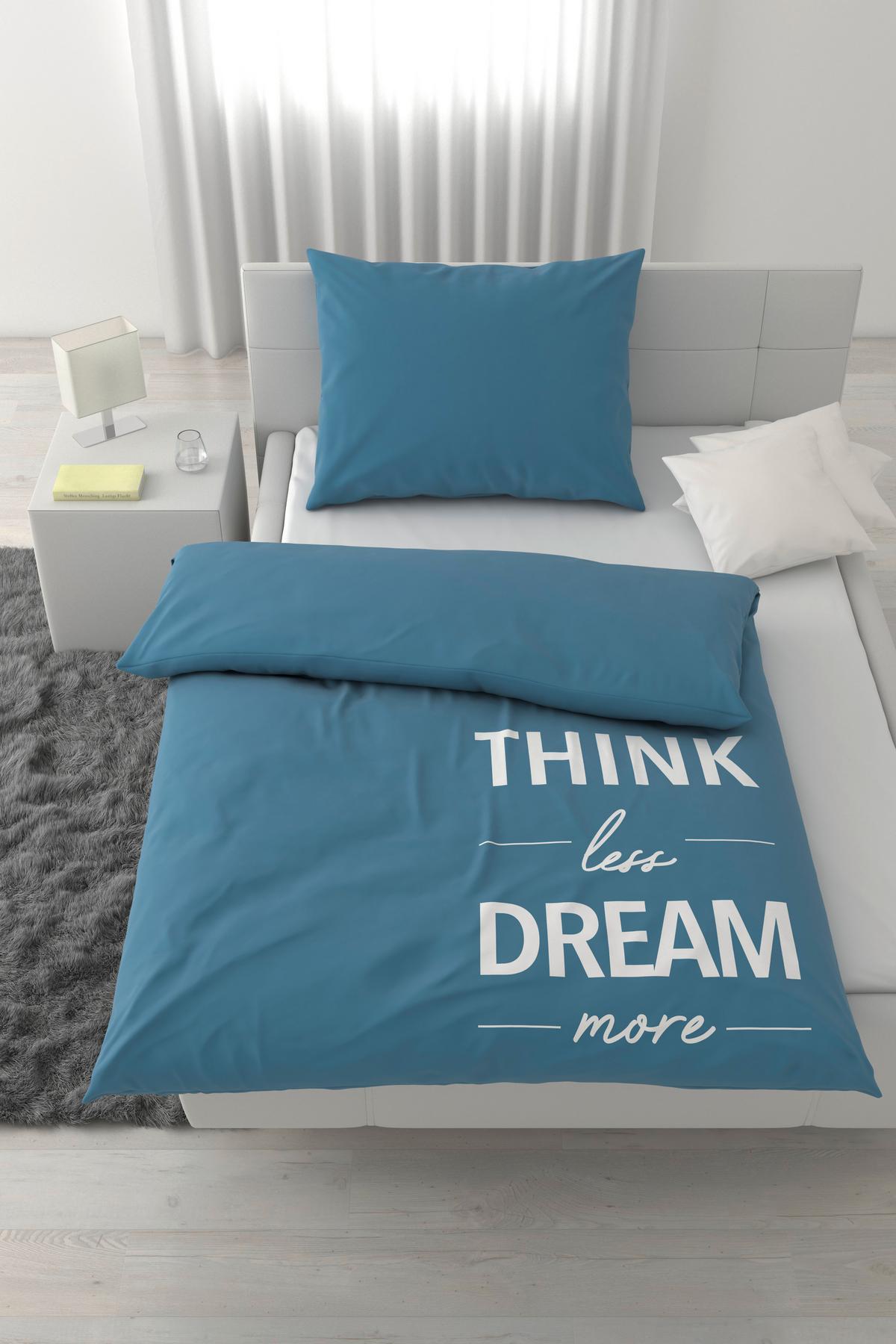 POSTEĽNÁ BIELIZEŇ THINK - modrá, textil (140/200cm) - Mömax