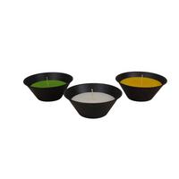 Kerze Im Topf Jan - Gelb/Weiß, KONVENTIONELL, Naturmaterialien/Textil (19/8cm) - Luca Bessoni