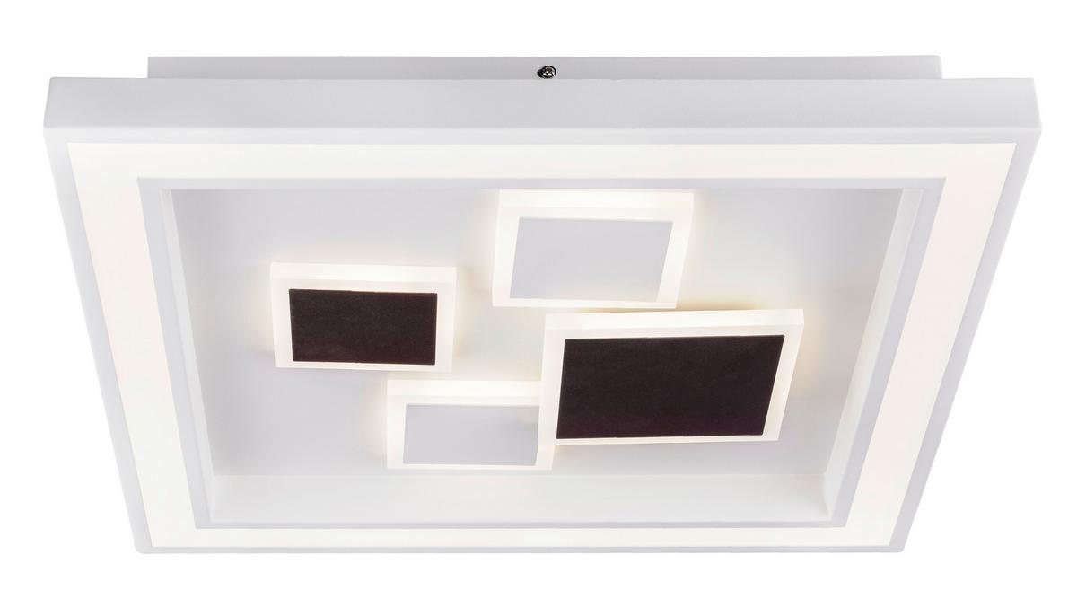LED-Deckenleuchte L: 48 cm Mit Stufenschalter + Fernbedienung - Opal/Weiß, Design, Kunststoff/Metall (48/48/7cm) - Globo