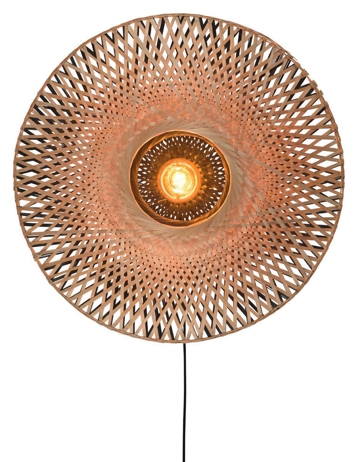 Wandleuchte Kalimanta 1-Flammig - Hellbraun/Schwarz, Natur, Naturmaterialien (87/20cm) - Good & Mojo