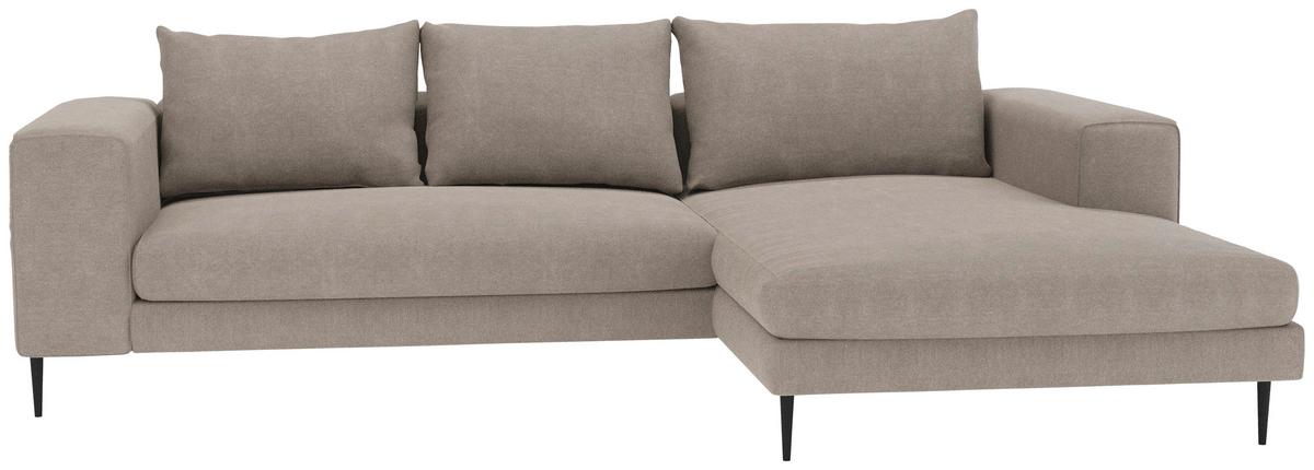 Ecksofa Aurora Ii - Taupe/Schwarz, MODERN, Textil (325/170cm) - Trendmanufaktur