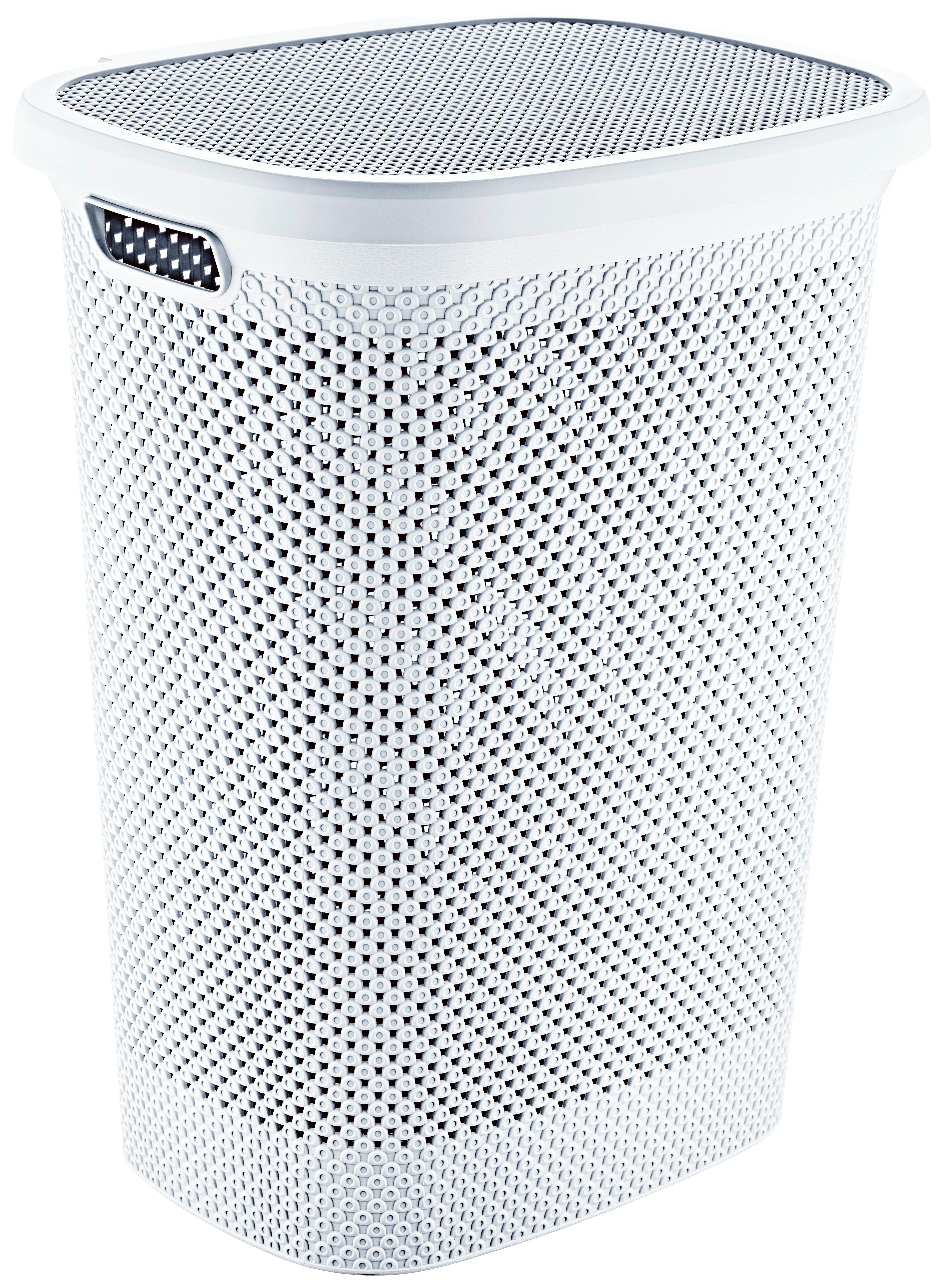 Wäschetonne Mit Deckel Diamond Weiß, 45,9x59x37,2 Cm