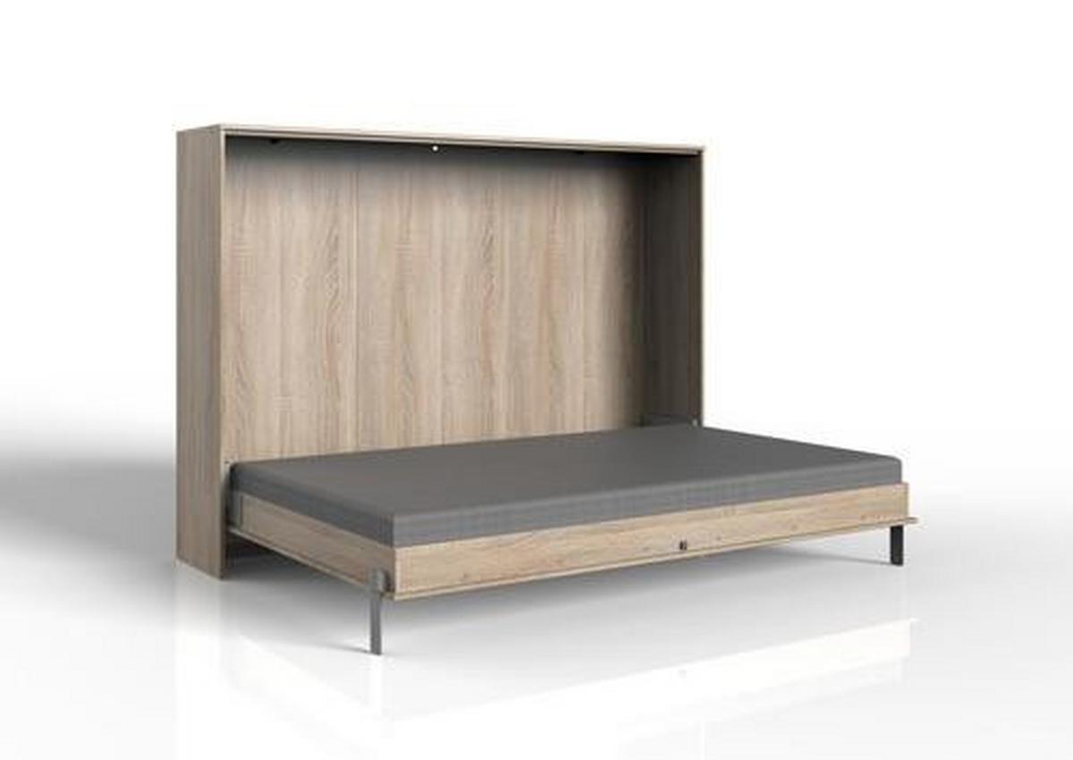 Vyklápacia posteľ JUIST horizontálna 140X200CM - farba duba, Basics, kompozitné drevo (140/200cm)