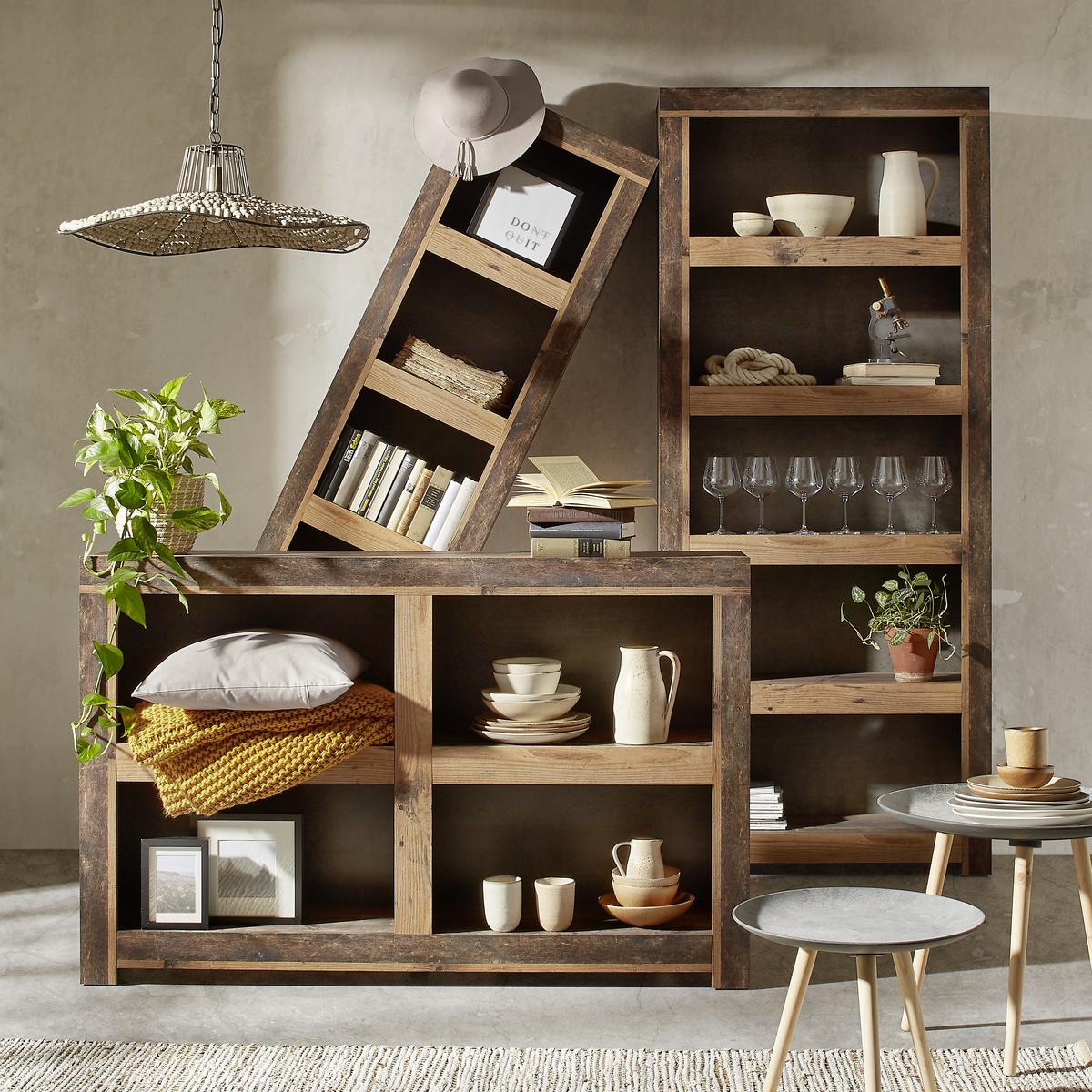 REGÁL MAGARA  -EXKLUSIV- - tmavě hnědá, Konvenční, kov/kompozitní dřevo (91/217/36,3cm) - Mömax