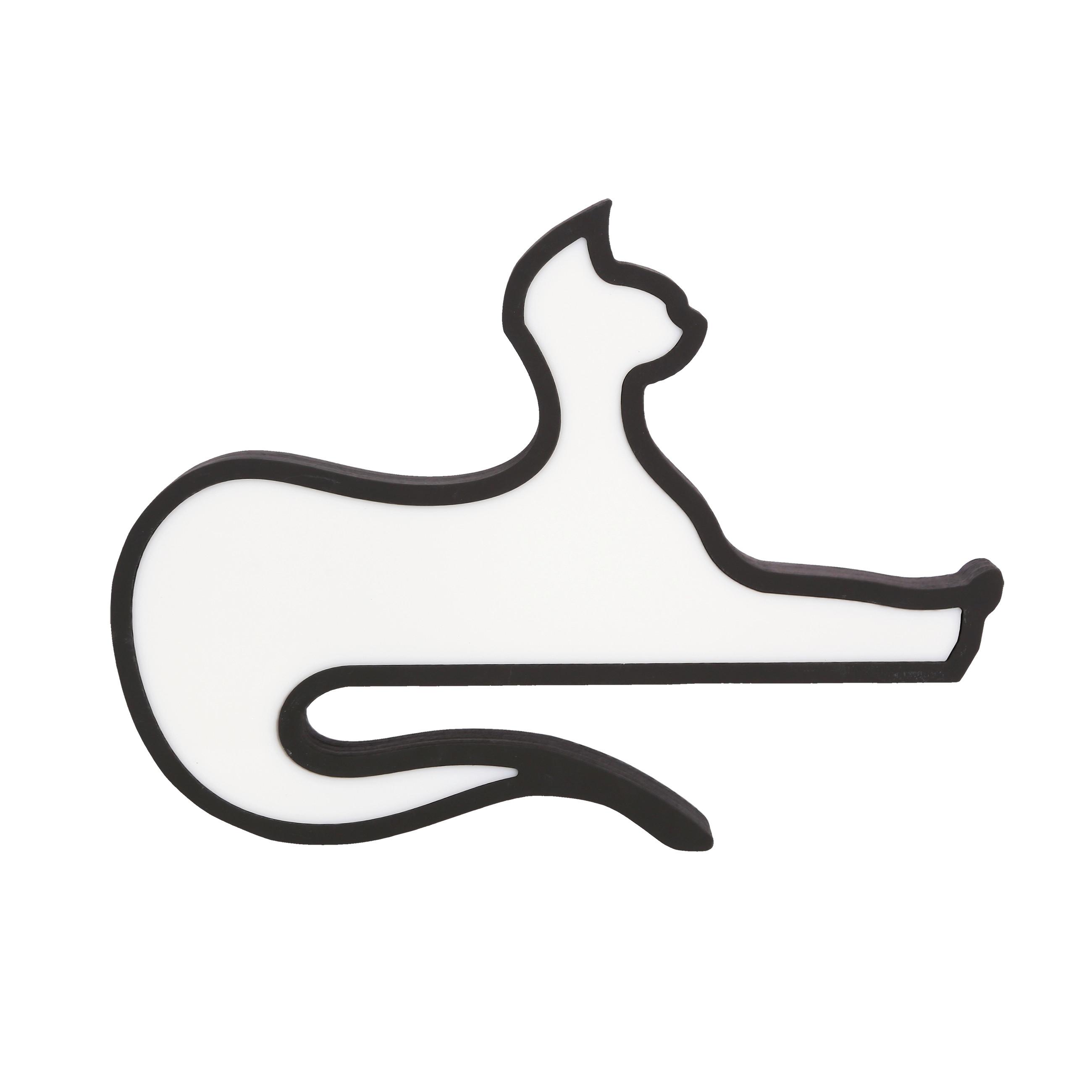 Kindertischleuchte 41-11817 Cat - Schwarz, Basics, Holzwerkstoff/Kunststoff (28.5/3.5/20.5cm)