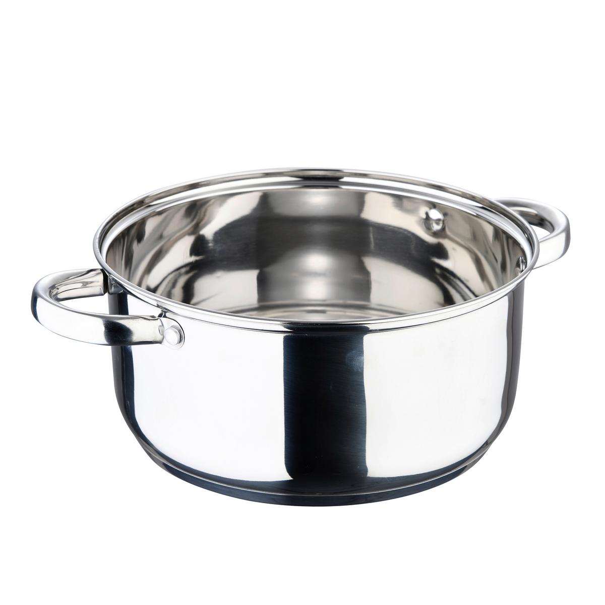 Kochtopfset Edelstahl 9-Teilig - Edelstahlfarben/Transparent, Basics, Metall (27,5/48,5/20,5cm)