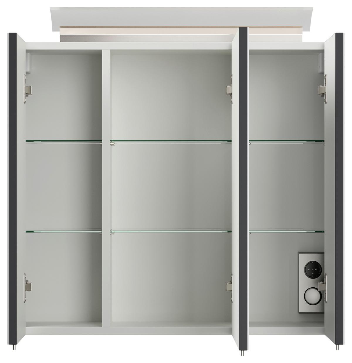 BADEZIMMER Limes, Graphitfarben B: 70 cm - Graphitfarben/Weiß, Basics, Keramik/Holzwerkstoff (70cm) - MID.YOU