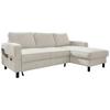 Ecksofa Molly Beige S: 228x148 cm - Beige/Schwarz, Textil (228/148cm) - MID.YOU