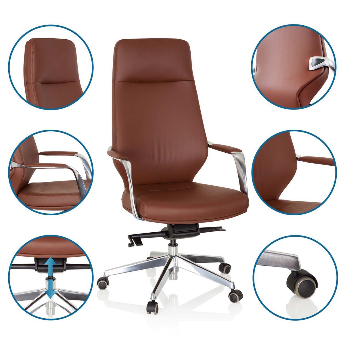 Chefsessel Velvet Braun Bis 120 Kg - Silberfarben/Braun, Basics, Kunststoff/Textil (63/133/65cm) - MID.YOU