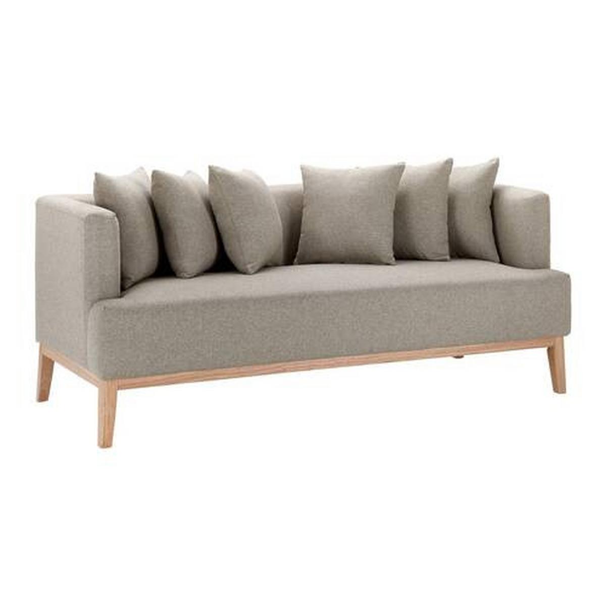 Pohovka s vankúšmi MINA béžová - prírodná farba/béžová, Modern, drevo/textil (190/78/81cm) - Bessagi Home