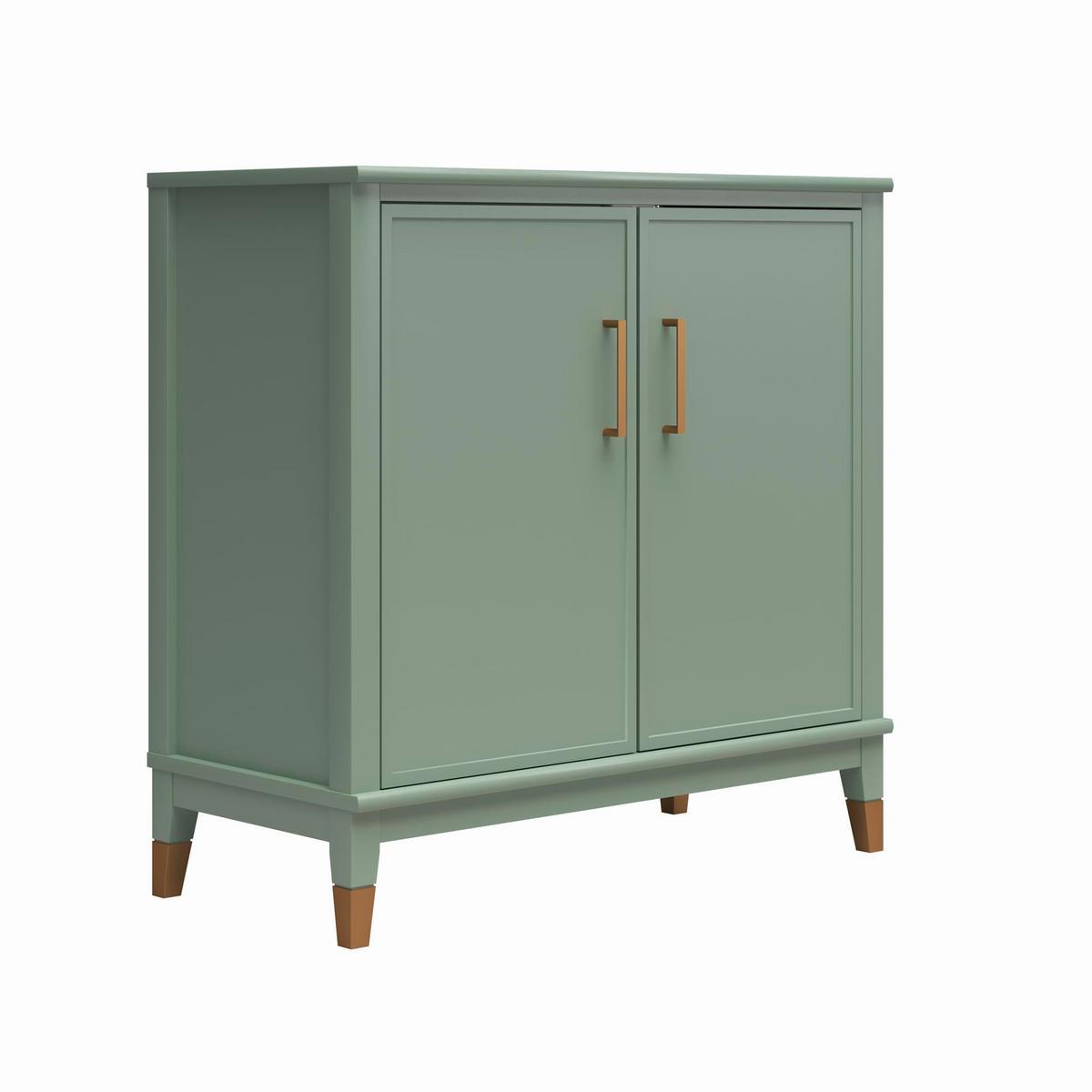 Highboard Westerleigh Hellgrün B: 86 cm - Goldfarben/Hellgrün, Design, Holzwerkstoff/Metall (86/85/41cm) - MID.YOU