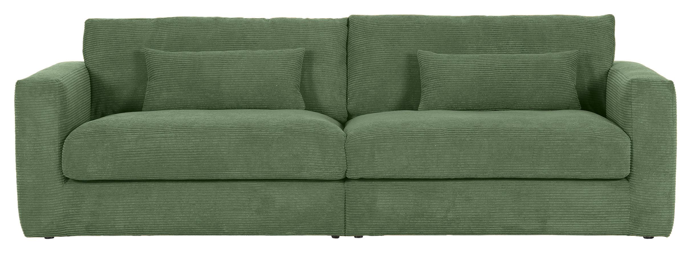 Bigsofa Manolis Olivgrün B: 260 cm - Schwarz/Olivgrün, KONVENTIONELL, Textil (260/66/115cm) - MID.YOU