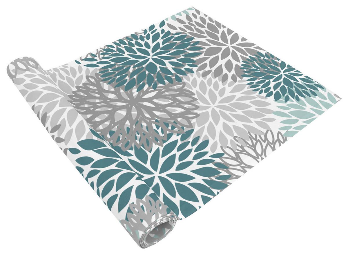 Tischläufer Lilly - Silberfarben/Petrol, MODERN, Textil (40/150cm) - Luca Bessoni