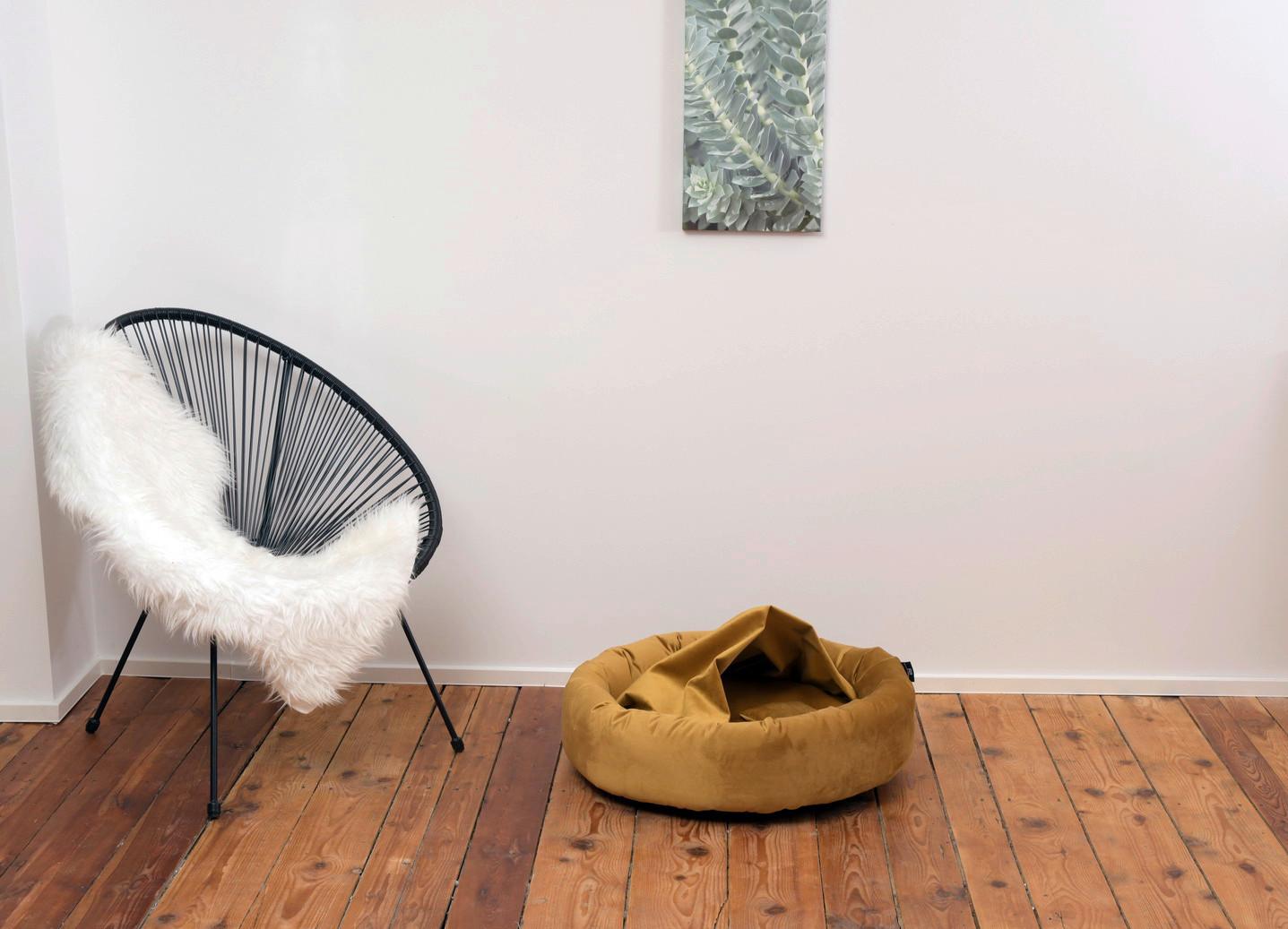 Hundebett Charly Gelb L: 68 cm - Gelb, KONVENTIONELL, Textil (68/68/18cm)