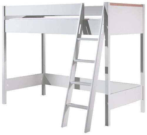 Hochbett London Weiß 90x200cm - Weiß/Kieferfarben, MODERN, Holz/Holzwerkstoff (90/200cm) - MID.YOU